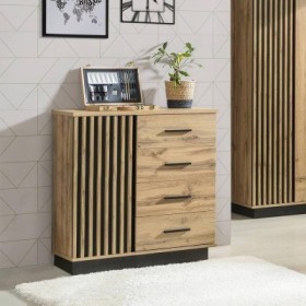 Aparador 1 Puerta + 4 Cajones Lamelo