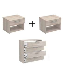 Pack  2 Mesitas de Noche + Cómoda Pricy 2