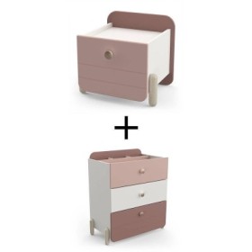 Pack Juvenil Jade 1 Mesita de Noche + Cómoda