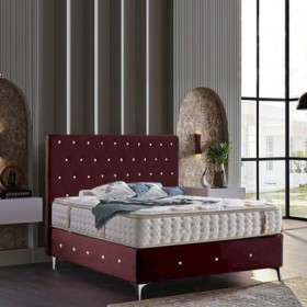 Cama Doblel c/ Cristales y Almacenaje Rose