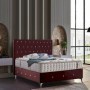 Cama Doblel c/ Cristales y Almacenaje Rose