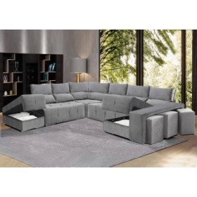 Sofá Riconera con Cama y Puff Eros Maxi Plus (320x350x150cm)