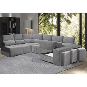 Sofá Esquina c/ Cama + Chaise Long Eros Deluxe (250x350x160cm)