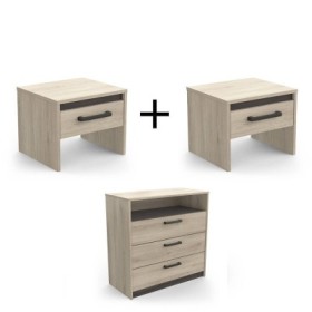 Paquete de 2 Mesas de Noche + Cómoda Watson 2