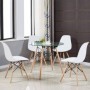 Pack Mesa de Jantar Redonda Márcia GC-84 + 4 Cadeiras Dinamarca (Branco)