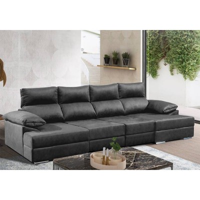 Sofá 2 Plazas con Chaise Longue Doble y Cama Nápoles (300x165cm)