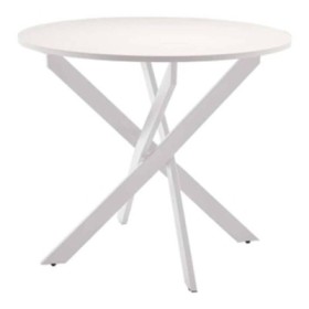 Mesa de Comedor Fija Redonda Blanca c/ Patas Blancas Bolton (90x75cm)