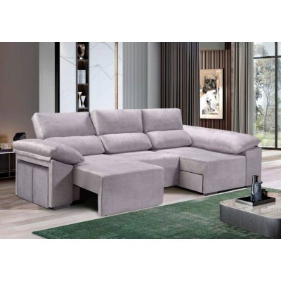 Sofá 2P + Chaise Long c/ Cama Santiago (255x150cm)