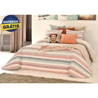 Conjunto de Colcha Diana 250x260cm - Bege (c/ Entrega GRÁTIS)