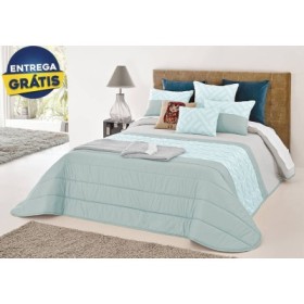 Conjunto de Colcha Elis 250x260cm - Aqua (c/ Entrega Gratis)