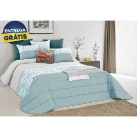 Conjunto de Colcha Louise 250x260cm - Aqua (c/ Entrega Gratis)