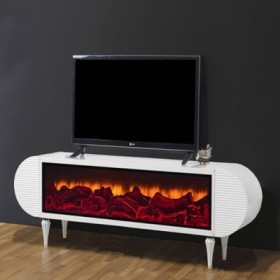 Mueble TV c/ Ef. Lareira e Sis. Som Inc. Liva (180x60x36cm)
