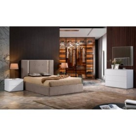 Cama Tapizada de Matrimonio Nadia + Colchón Opc.