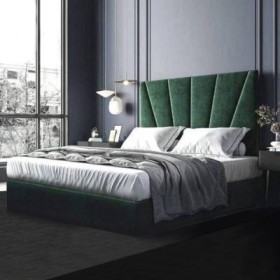 Cama doble tapizada Las Vegas + colchón Opc.