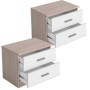 Pack 2 Mesitas De Noche Pareja Sahara/ Branco Matte