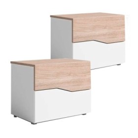 Pack 2 Mesitas de Noche Cannes Blanco Mate/ Sahara