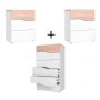 Pack 2 Mesitas de Noche 3G + Cómoda Cannes Blanco Mate/ Sahara 6G