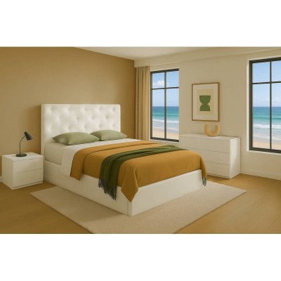 Cama de Casal Estofada Orlando + Colchón Opc.