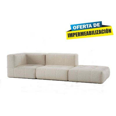 Sofá de 2 plazas con puf Roberta (258x86cm) con oferta de impermeabilización