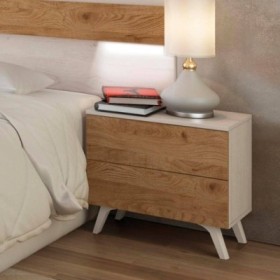 Pack 2 Mesitas de Noche + Cómoda 5 Cajones Soto (Andersen Pino/Roble)