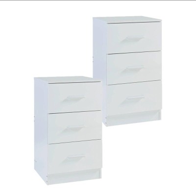 Pack 2 Mesitas de Noche 3 Cajones Atlanta (Blanco)