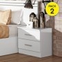Pack 2 Mesitas de Noche Atlanta 2 Cajones (Blanco)