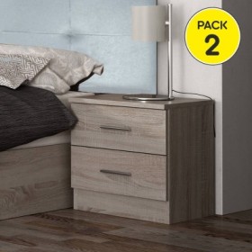 Pack 2 Mesitas de Noche 2 Cajones Atlanta (Cambria)