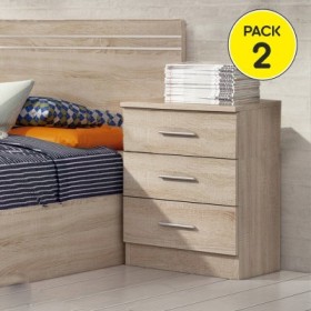 Pack 2 Mesitas de Noche 3 Cajones Atlanta (Cambria)