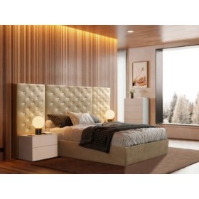 Cama Tapizada de Matrimonio Karoline Con Cristales Swarovski + Colchón Opc.