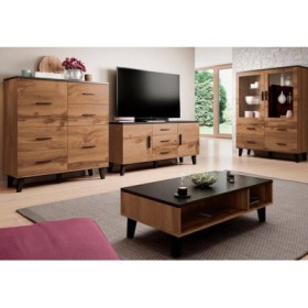 Salón Completo Sanna 4 (Negro/Dab Wotan)