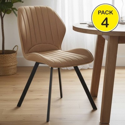 Pack de 4 Sillas de Salón Delaware (Marrón Canela)