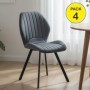 Pack de 4 Sillas de Salón Delaware (Gris Oscuro)