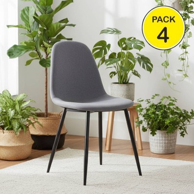 Pack de 4 Sillas James (Gris c/ Patas Negras)