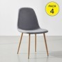 Pack de 4 Sillas James (Gris c/ Patas en Madera)