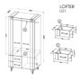 Armario 2 Puertas + 2 Cajones Lofter