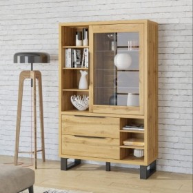 Vitrina 1 Puerta + 2 Cajones Halle