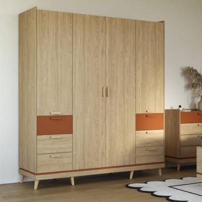 Armario 4 Puertas + 6 Cajones Scandi