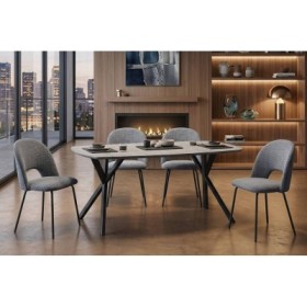 Pack Mesa de Jantar Coimbra + 4 Cadeiras Baltic (Cinza)