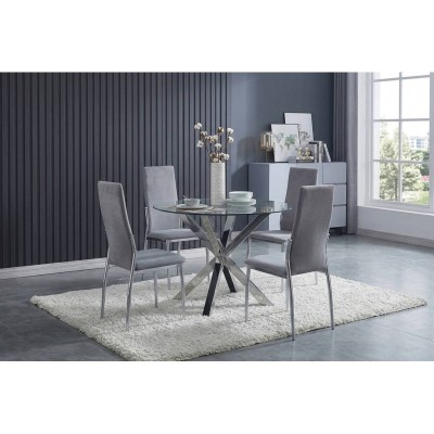 Pack Mesa de Jantar Redonda Porto + 4 Cadeiras Sakura (Marengo)