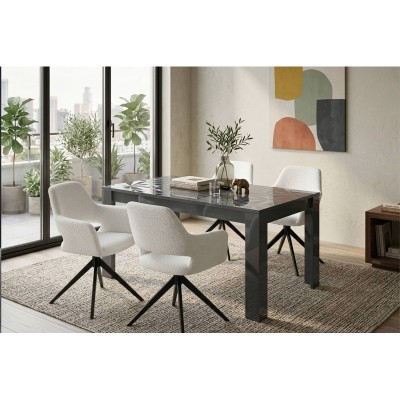 Pack Mesa de Jantar Fixa Prisma  + 4 Cadeiras Gabrielle (Branco)