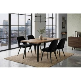 Pack Mesa de Jantar Fixa Inari + 4 Cadeiras Cindy (Preta)