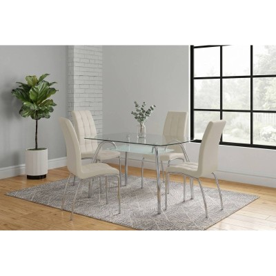 Pack Mesa de Jantar San + 4 Cadeiras New Cris (Branca)