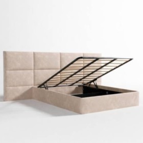 Cama Estofada Adelaide (Cabeceira Longa) + Colchão Opc.