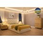 Quarto Completo Orlando c/ 2 Mesas de Cabeceira + Camiseiro Solana e Colchão Momento (200x160cm)