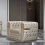 Sillón Chicago Capitoné y Oro