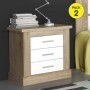 Pack 2 Mesas de Cabeceira Chellen (Cambria/Branco)
