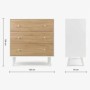 Pack 2 Mesita de Noche + Cómoda Larsen (Roble/Blanco)