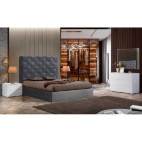 Dormitorio Completo Cama Tapizada Rosemary con Cristales Swarovski + Colchón Opcional