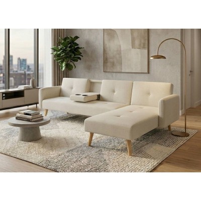 Sofá 3 Plazas + Chaise Long c/ Cama Mod. SL1119 (275x162cm)