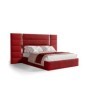 Cama Estofada Nina (Cabeceira Longa) c/ Detalhes em Prata + Colchão Opc.